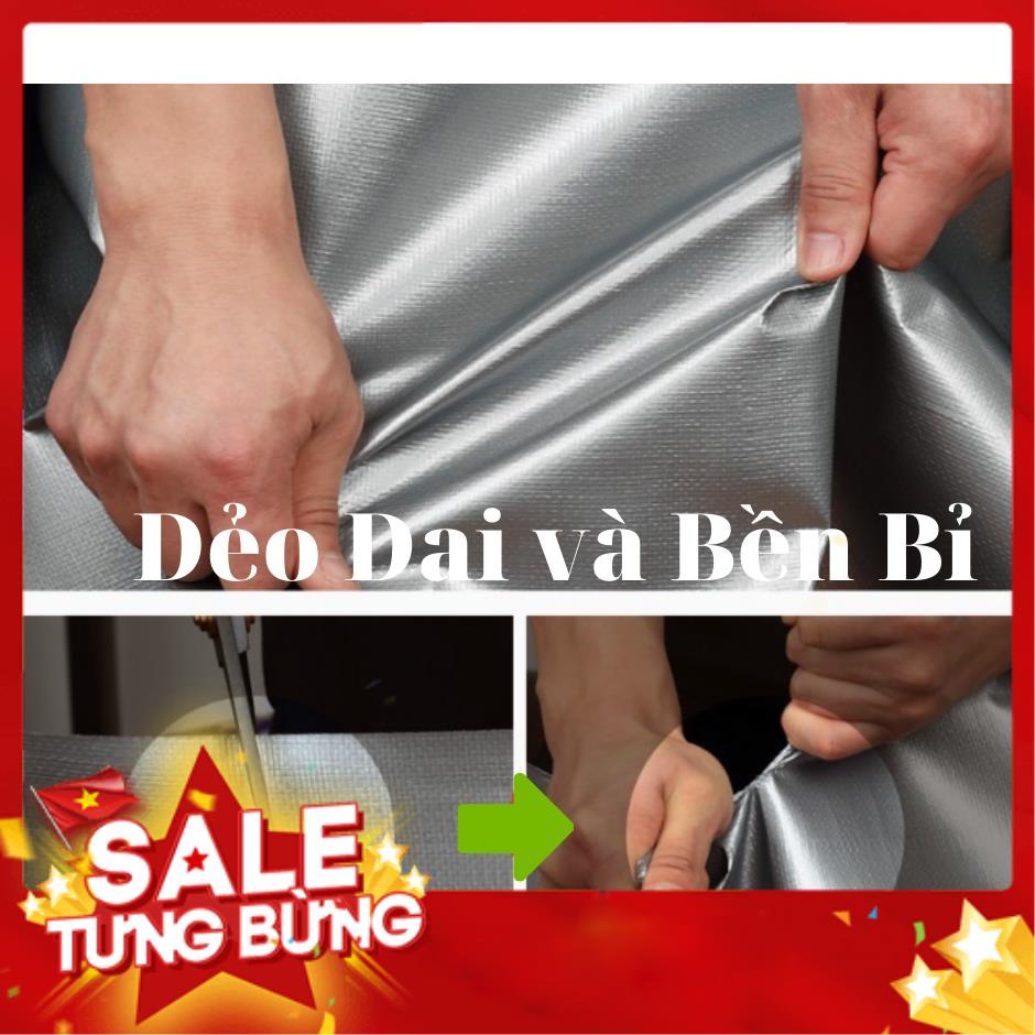 Bạt Che Nắng Mưa Nam Việt - Kích Thước 2x4 - Màu Bạc - May Viền Đóng Khoen Sẵn - Chống Thấm Nước