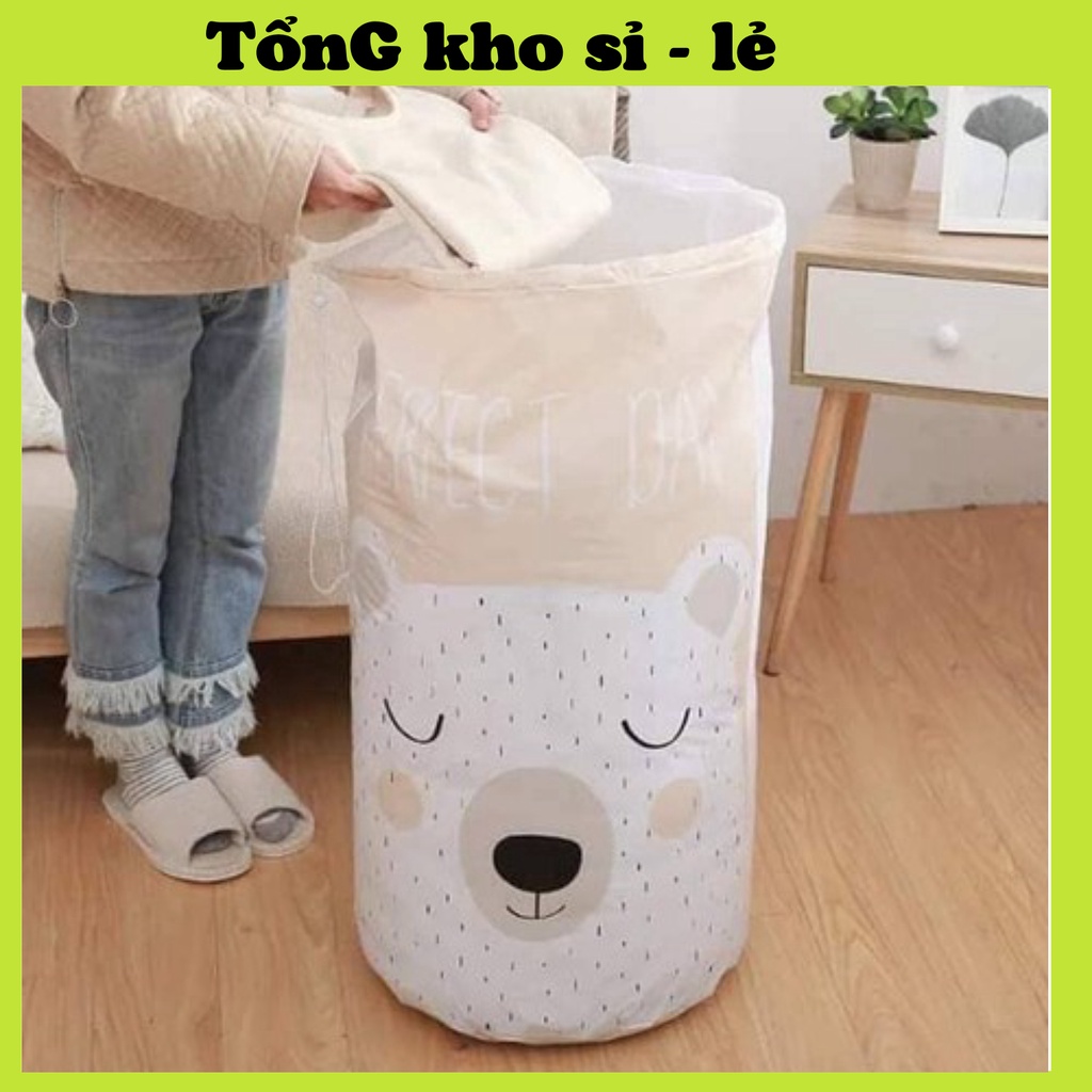 Túi Vải Đựng Đồ Quần Áo Chăn Màn Cỡ Lớn Có Dây Rút Gấp Gọn Chống Thấm 2466 Tổng Kho Sỉ vp88