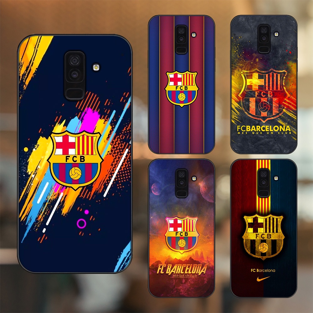 Ốp lưng Samsung A6 Plus viền đen in hình Barcelona Barca