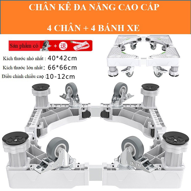 Chân đỡ máy giặt chống rung lắc có bánh xe