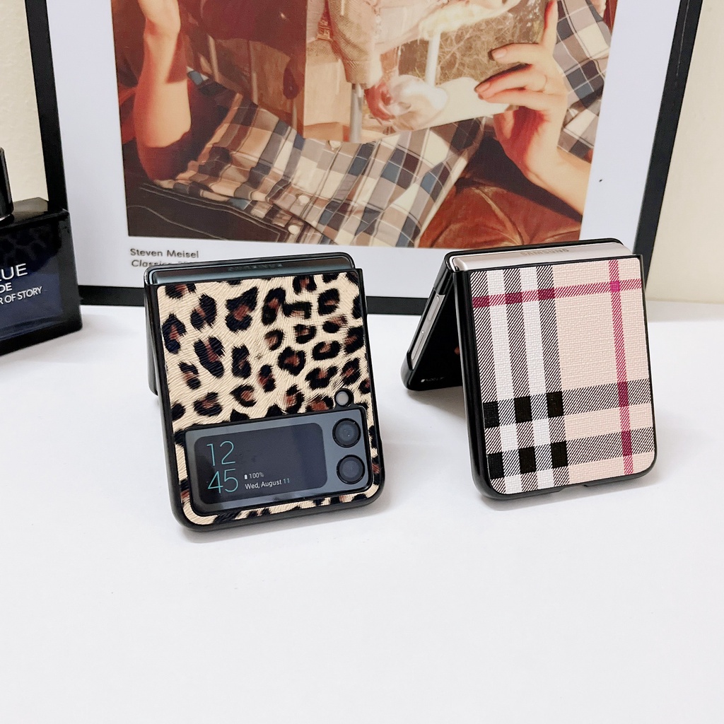 Bao Da Điện Thoại PU PC Cứng Màu Trơn Chống Sốc Cho Samsung Galaxy Z Flip 4 5G Z Flip 4