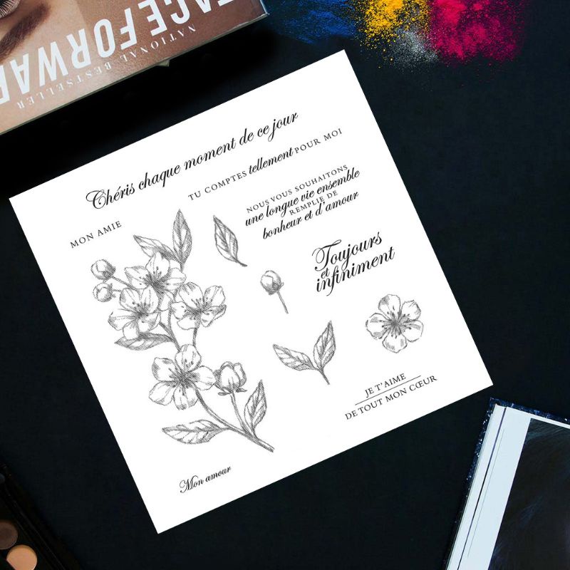 Tem Đóng Dấu Bằng Silicon Hình Chữ Cái Blala Pháp Màu Trong Suốt Dùng Làm Nền Trang Trí Sổ Tay DIY