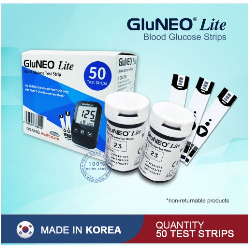 Que thử đường huyết GluNeo lite hộp 50 Test