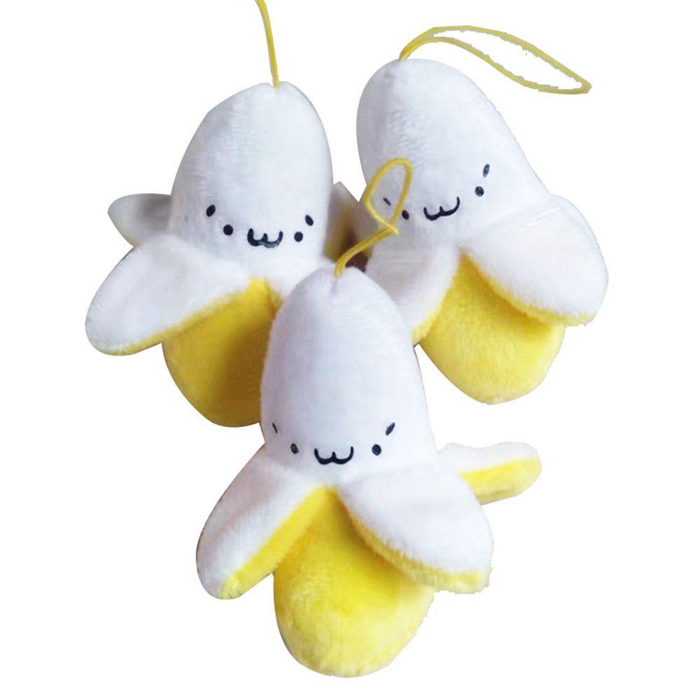 RAINBOW Gift Banana Pendant Ornaments Mini Key Chains New Bags Phone Pendant Cartoon Fruit Soft Plush Toy Keyrings