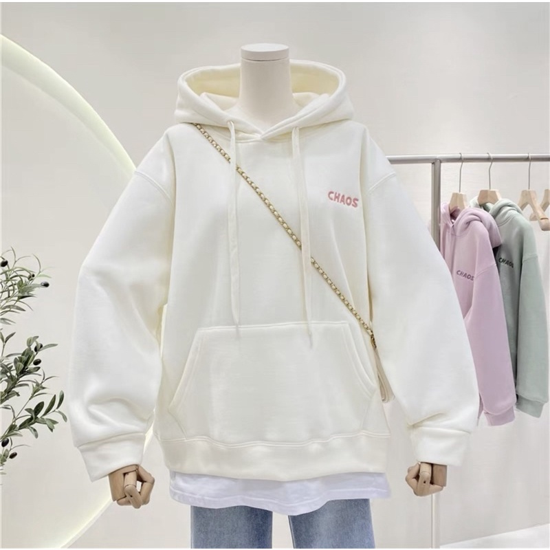 Áo hoodie nỉ bông Nam Nữ Thêu CHAOS M633