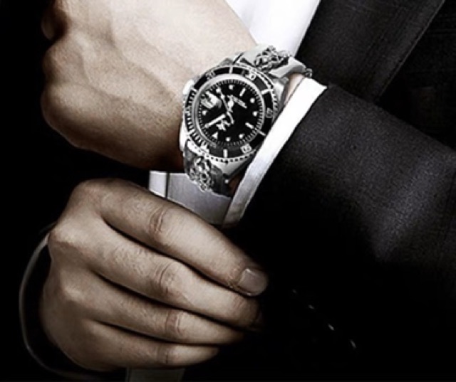 ĐỒNG HỒ KHẮC CHÚ OM MANI PADME HUM CHÙY KIM CANG, CHÀY YẾT MA cho Nam