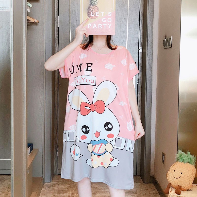 Váy Ngủ Cotton Cute Dáng Suông Chất ( Đẹp Hàng Loại 1)