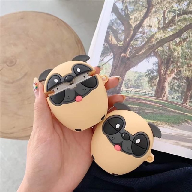 Ốp tai nghe Airpods hình chó pug