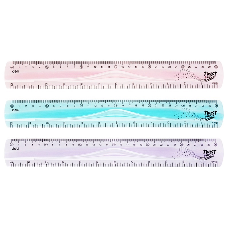 Thước kẻ dẻo Deli H21 / Thước kẻ 30cm màu pastel