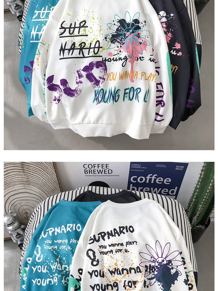 Áo Sweater Tay Dài In Họa Tiết Cá Tính Sành Điệu Cao Cấp | BigBuy360 - bigbuy360.vn