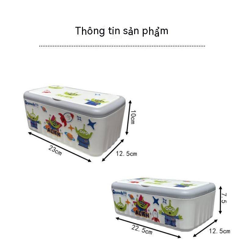 Hộp Đựng Khăn Giấy Ướt Nắp Lật Chống Nước Chống Bụi Sức Chứa Lớn In Hình Hoạt Hình