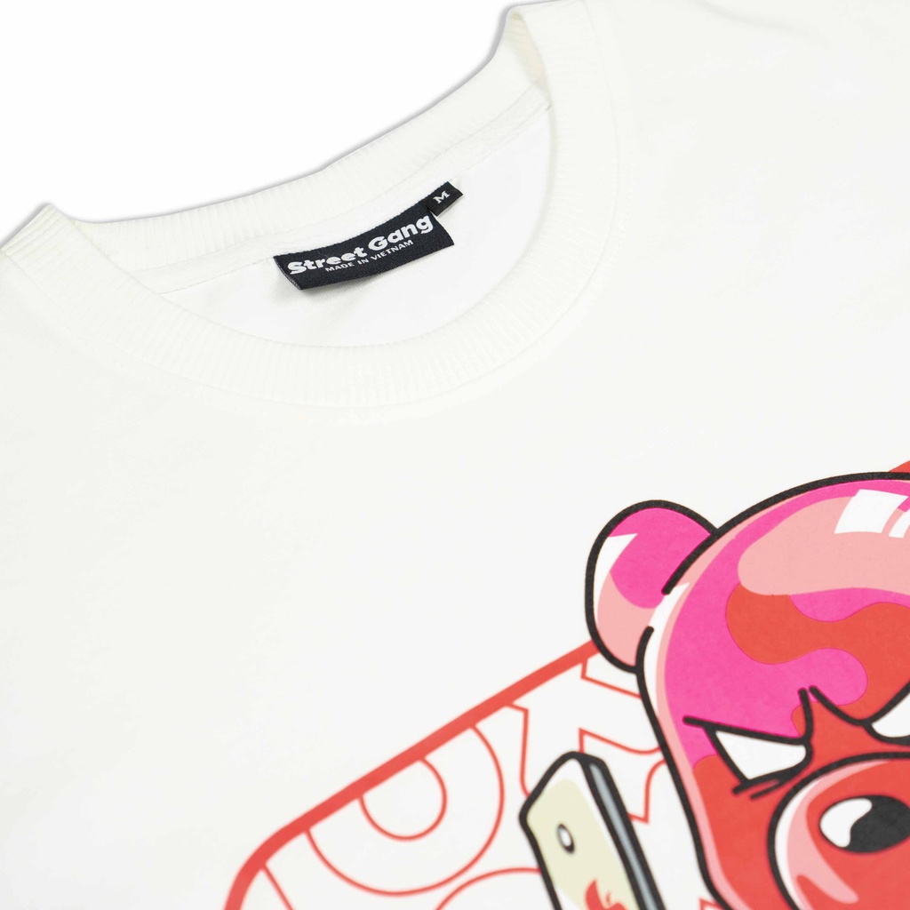 Áo thun Teddy - Trắng - Street Gang