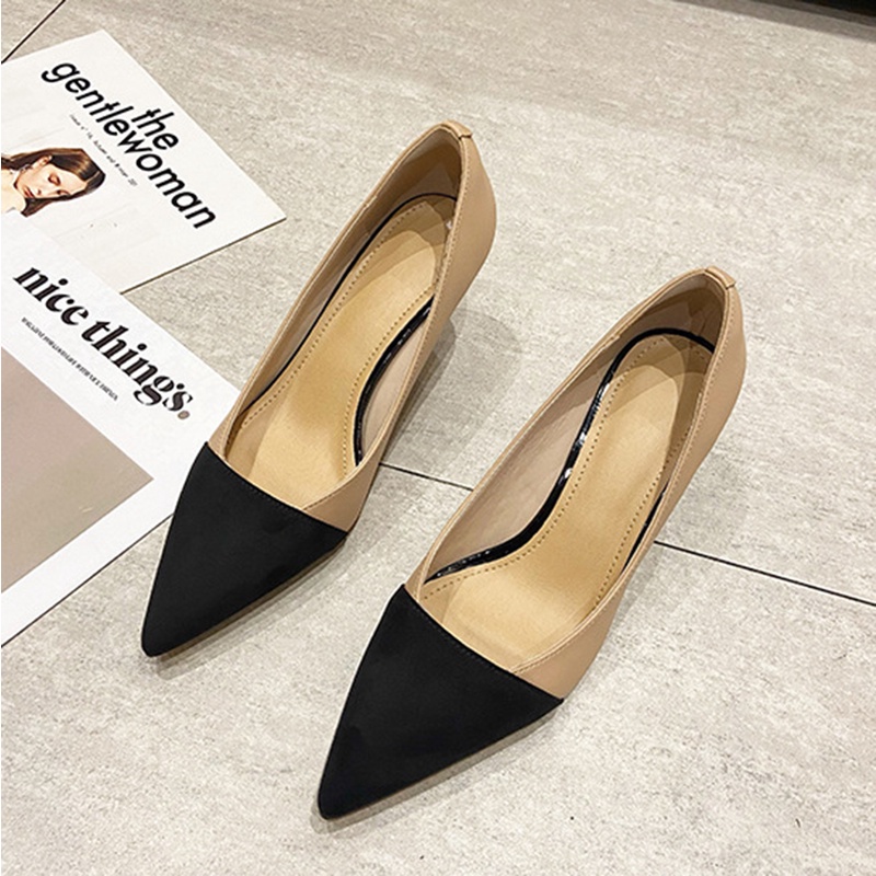 Giày cao IELGY gót mũi nhọn phong cách Pháp thời trang công sở dành cho nữ