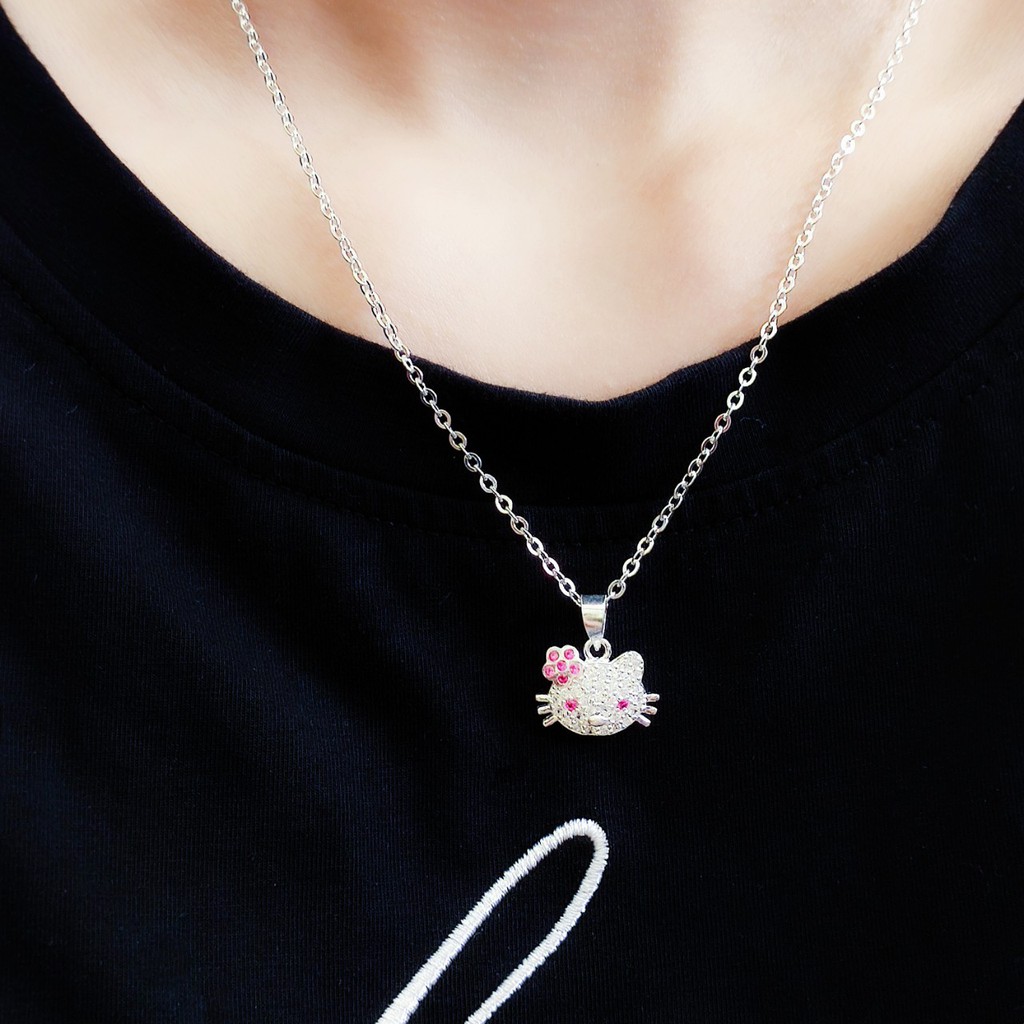 Dây chuyền mèo kitty bạc ta cho bé_ van jw