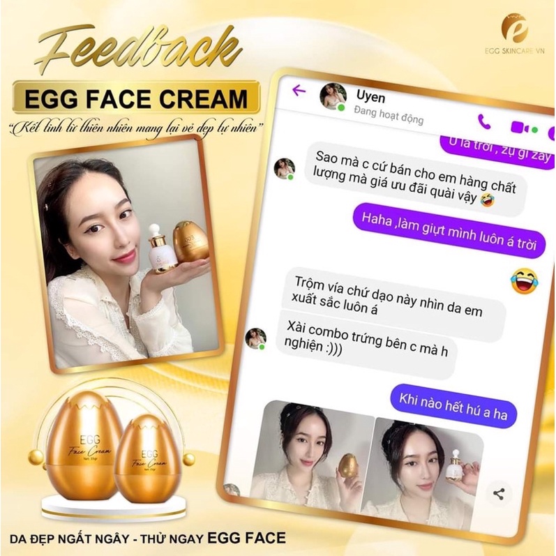 Combo kem FACE TRỨNG VÀNG VÀ VITA C giải quyết tất cả vấn đề vè da mang lại làn da trắng sáng như da em bé
