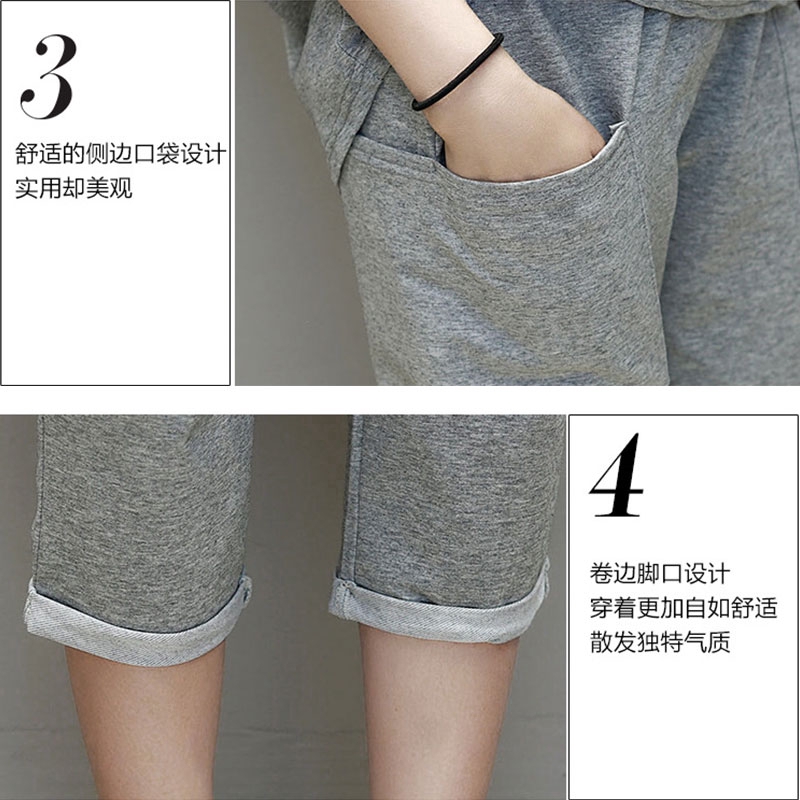 Set áo thun tay ngắn cổ tròn và quần lửng có túi phong cách thời trang dành cho nữ