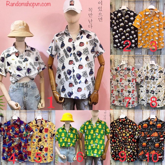 Sơ mi nhóm - sơ mi lớp - sơ mi đi biển - sơ mi hawaii - sơ mi hoạt hình