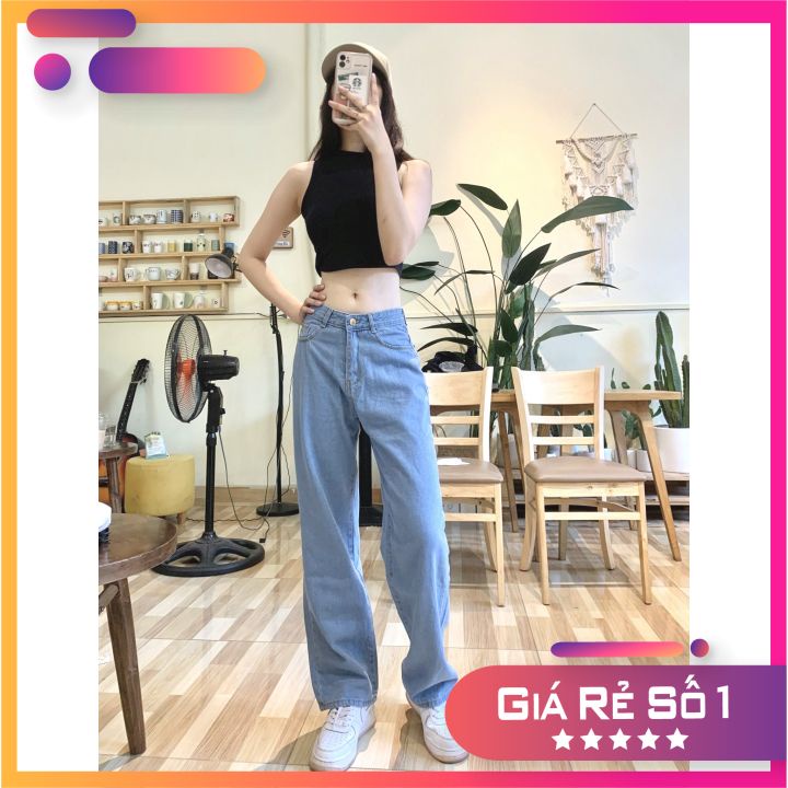 Quần jean nữ [SooHee Store] quần bò ống rộng , dáng suông , 3 màu , dáng quần siêu dài
