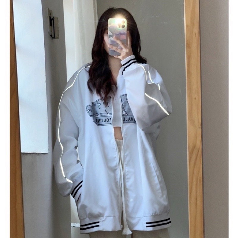 [ẢNH THẬT + VIDEO] Áo Khoác Bomber Dù 2 Lớp Phản Quang MU Form Rộng Nam Nữ Unisex