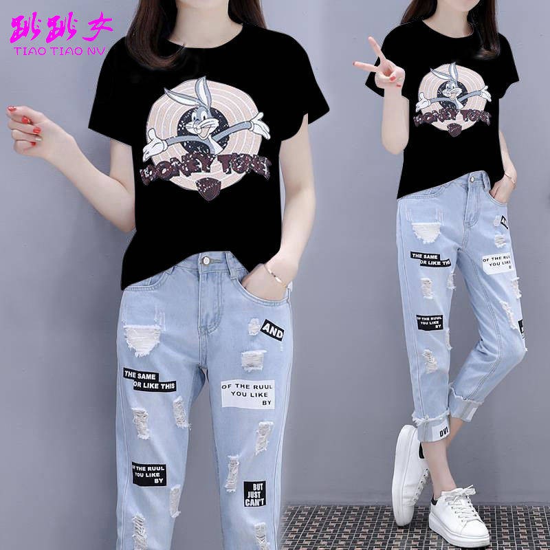 chân váy denim chữ a  Ái Phông Ngắt Tay Mộc Mảnh / Phù hợp + Quang Jean Rát Đá