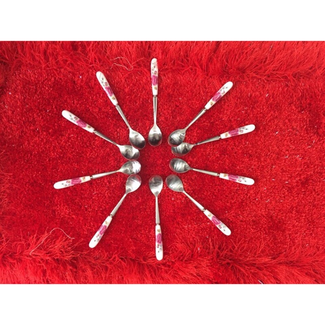 Thìa inox cán sứ