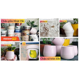 Chậu đất nung vẽ 7cm