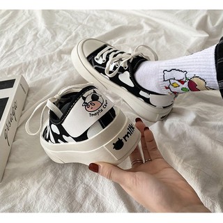 FREESHIP + HOÀN XU Giày Thể Thao Nữ canvas Bò Sữa Độn Đế Bánh Mì ULZZANG Chống Trượt Thời Trang Cho Nữ ĐI HỌC