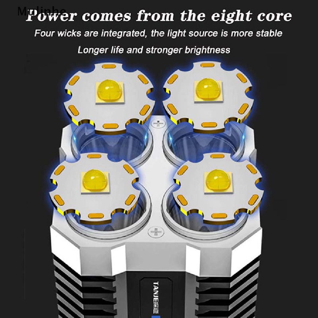 Đèn Pin Sạc USB 4 Đầu Mulinhe COB