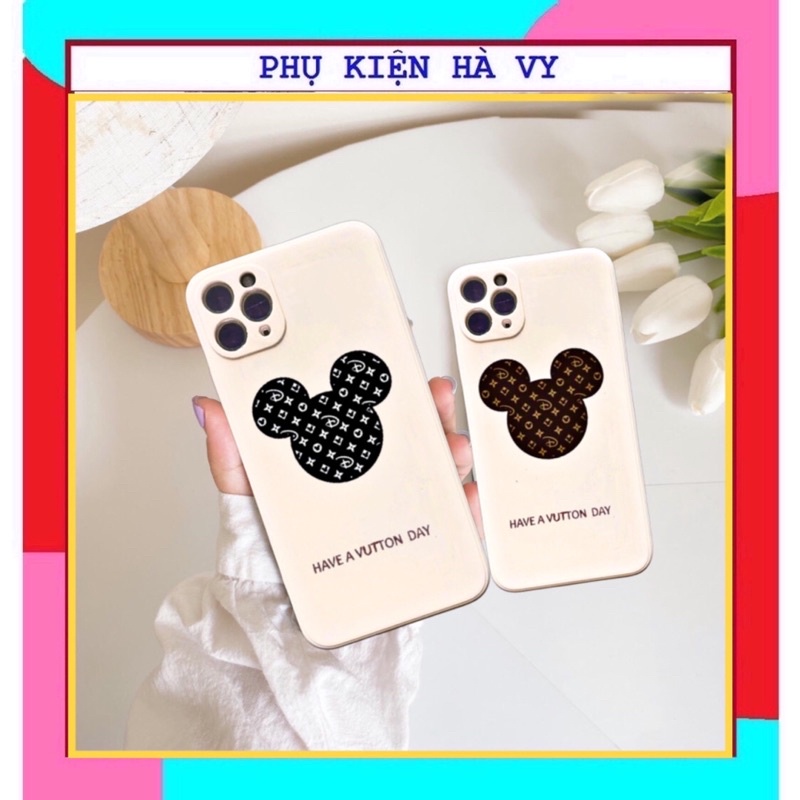 Ốp lưng iphone chuột micky cạnh vuông giả ip12 5/5s/6/6plus/6s/6splus/7/7plus/8/8plus/x/xr/xs/11/12/pro/max/plus/promax