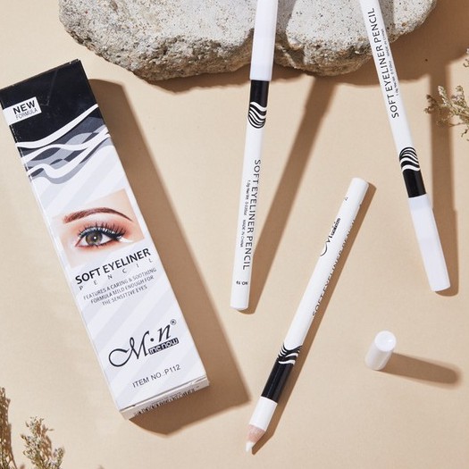 Bút chì kẻ mắt màu trắng lì tự nhiên dành cho trang điểm làm đẹp