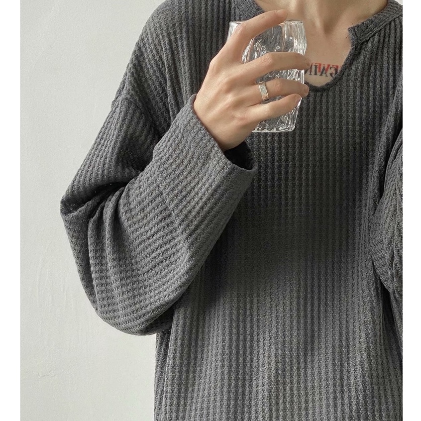 Áo phông nam dáng rộng thời trang cho cả nam và nữ áo thun tay dài korean youth fashion áo thun dệt kim tay dài ；áo dài tay nam v-neck áo dài tay unisex áo bóng chày