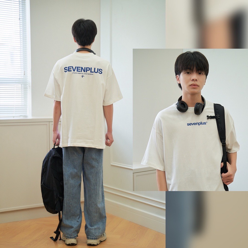 Áo thun tay lỡ G1SHOP vải coton dày dặn, co dãn, form rộng - SevenPlus 02