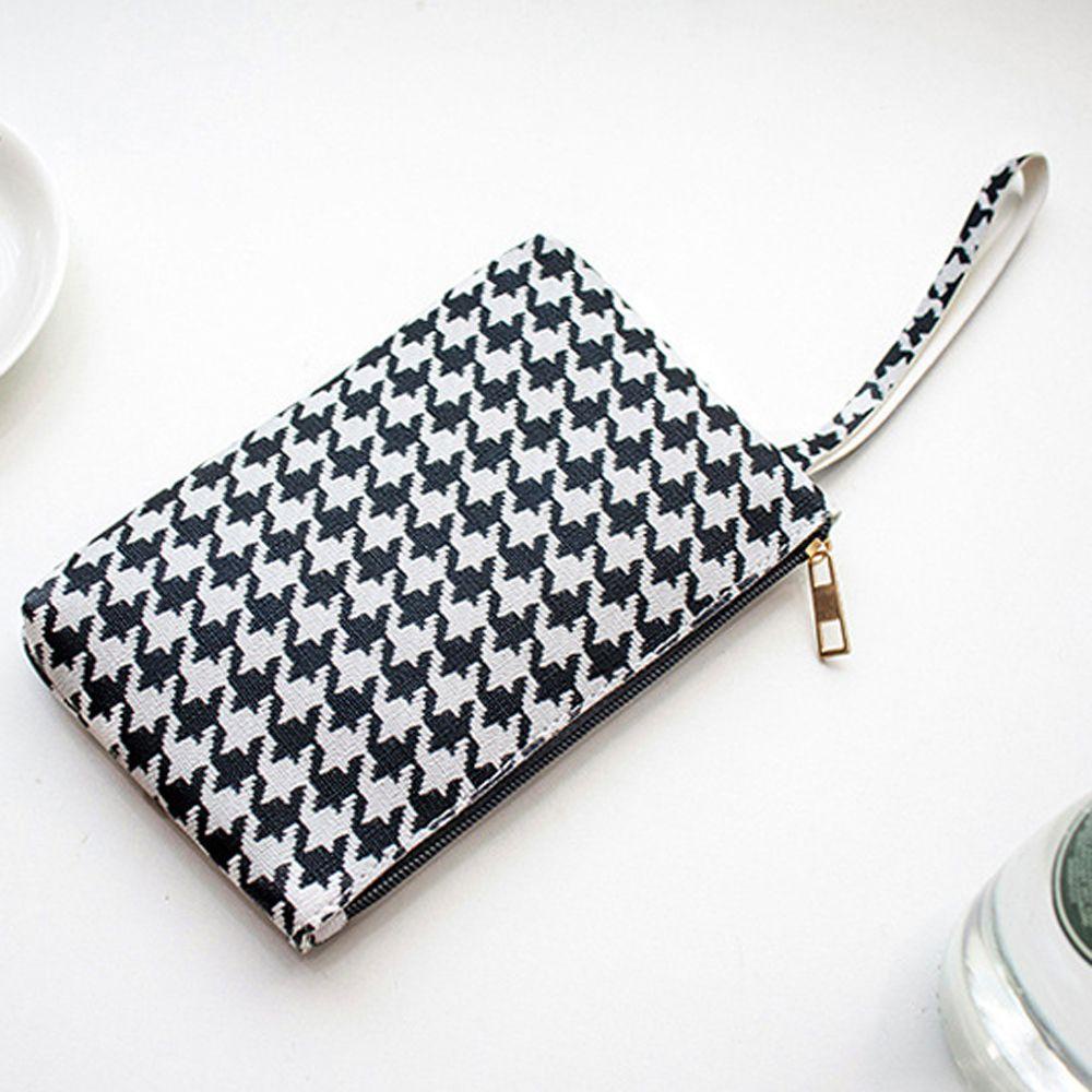 OCEANMAP Túi Đựng Mỹ Phẩm Cầm Tay Họa Tiết Kẻ Sọc Thời Trang Cổ Điển