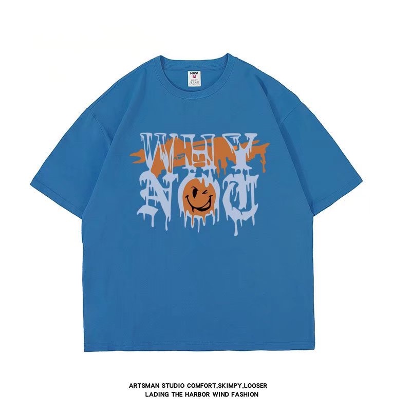 Áo Thun Dáng Rộng Cổ Tròn In Chữ Size M-8XL Thời Trang Cho Nam