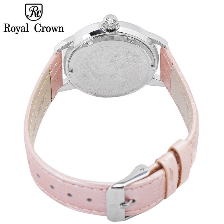 Đồng hồ Nữ Chính Hãng Royal Crown Italy 7601 Dây Da Hồng