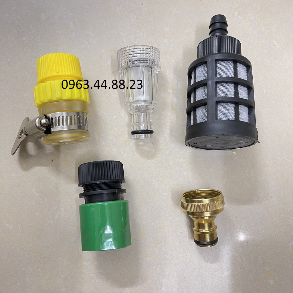 Bộ khớp nối nhanh dây hút máy rửa xe vào vòi nước có đai xiết
