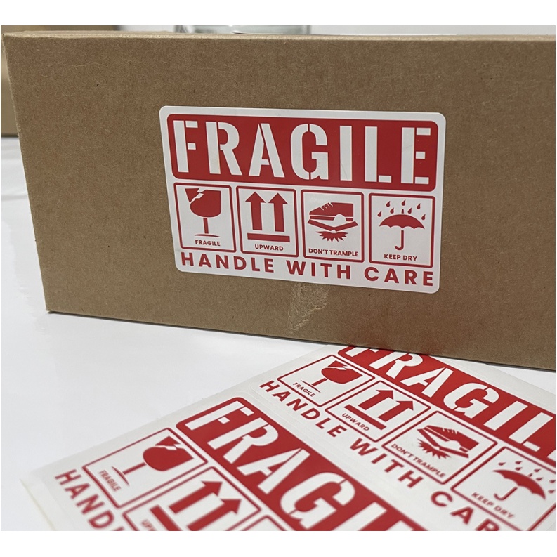 Nhãn Dán Cảnh Báo Hàng Dễ Vỡ Màu Đỏ SC307 Sticker