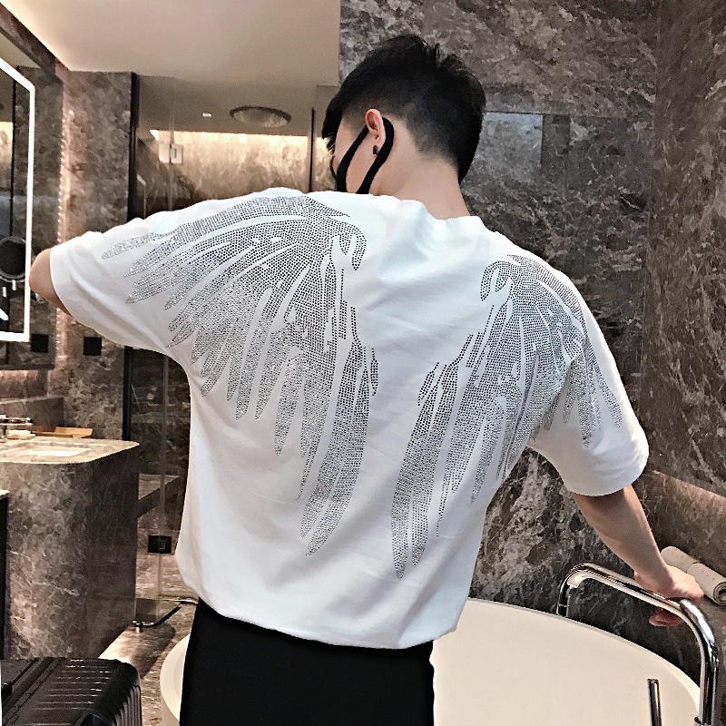 Áo Thun Nam Tay Ngắn Đính Đá Phong Cách Mới Lạ Thời Trang Mùa Hè