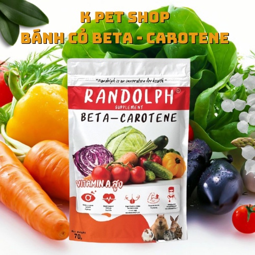 Bánh Cỏ Beta Carotene Rau Củ Randolph  FREE SHIP  Thức Ăn Dinh Dưỡng Bổ Sung Vitamin A Thỏ Bọ Chichilla Sóc