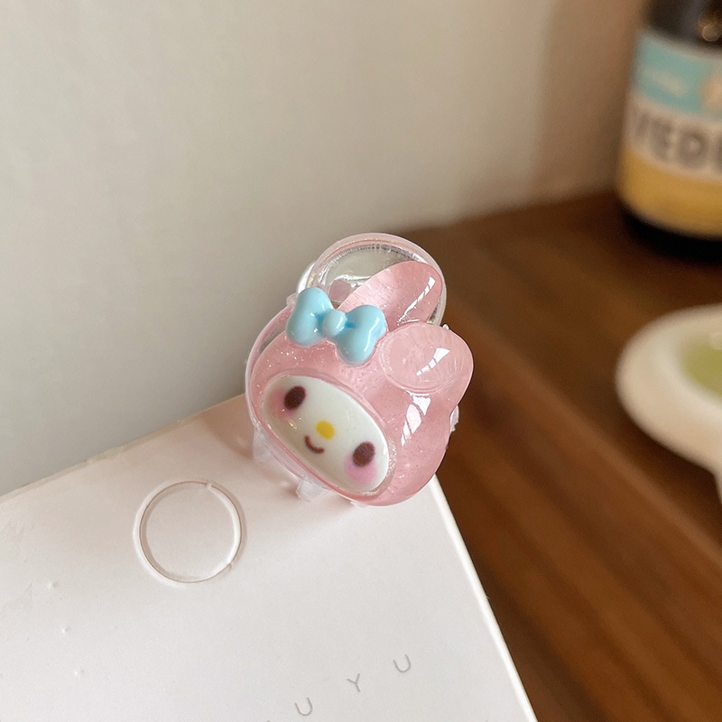 Kẹp Tóc Trong Suốt Lấp Lánh Họa Tiết Hoạt Hình Phong Cách Hàn Quốc Cho Nữ