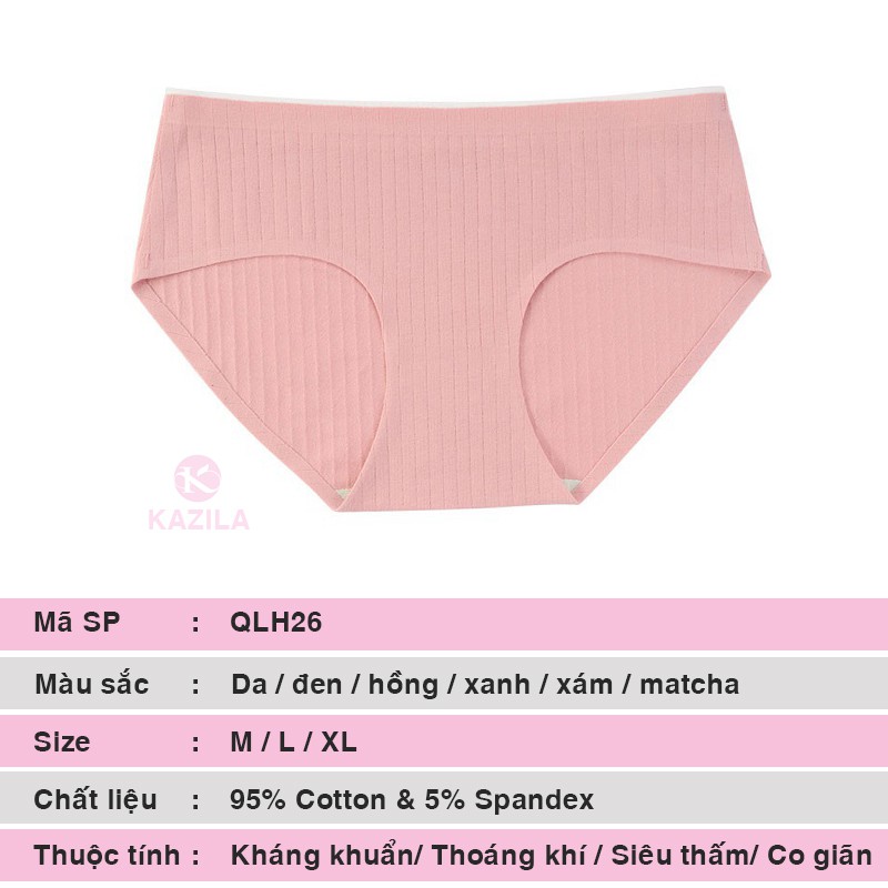 Quần lót nữ cotton cao cấp xuất Nhật, quần chip nữ kẻ sọc cạp ép không viền may siêu thấm Kazila QLH26 | BigBuy360 - bigbuy360.vn