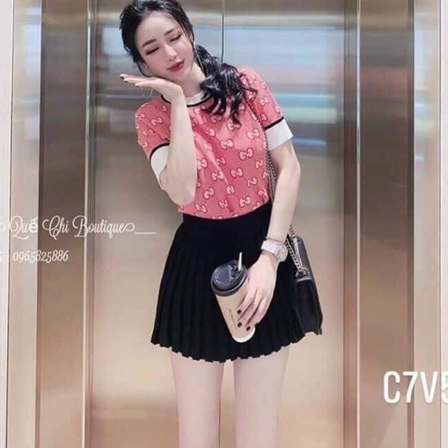 Chân váy xếp li nhỏ Bing cạp cao dáng ngắn màu đen | BigBuy360 - bigbuy360.vn