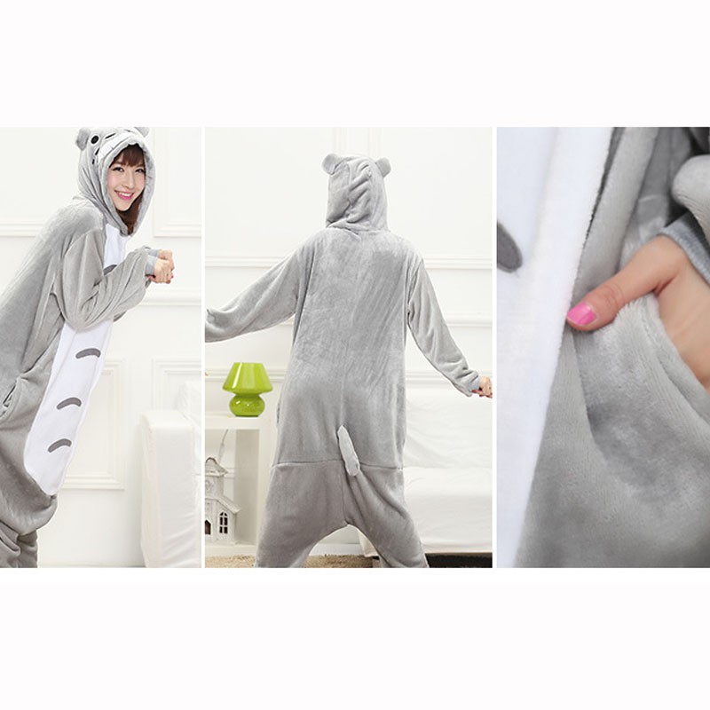 Bộ áo liền quần ngủ hóa trang nhân vật hoạt hình Totoro Kigurumi đáng yêu dành cho nữ