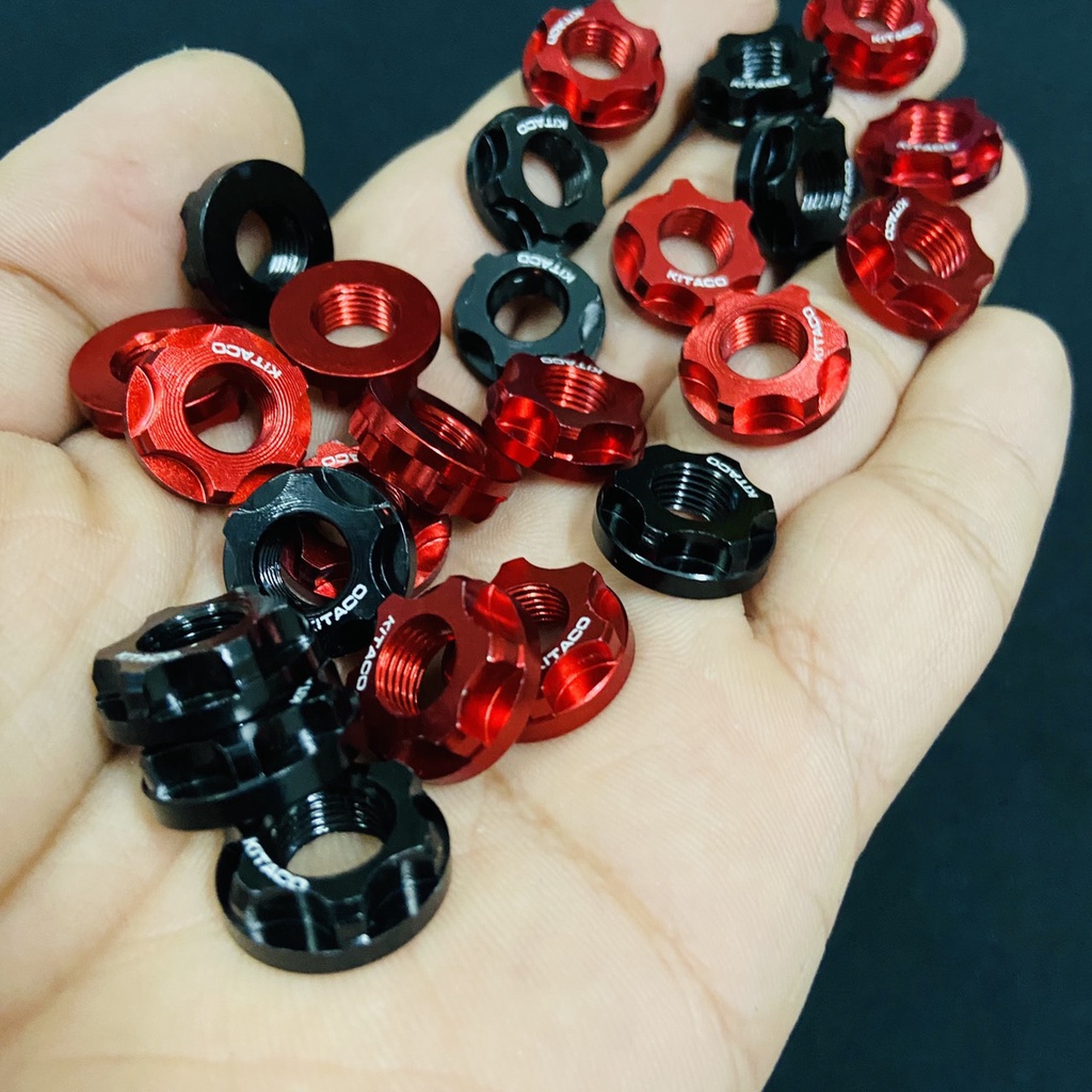 Một cặp tán van vòi nhôm Kitaco sử dụng chống rỉ sét chân van vòi cho các dòng xe máy