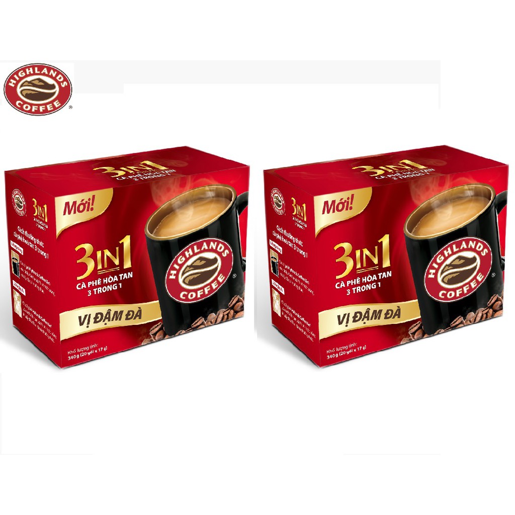 [SenXanh CAFE] Combo 2 hộp Cà phê hòa tan 3in1 Highlands Coffee 20 gói - 17g | BigBuy360 - bigbuy360.vn