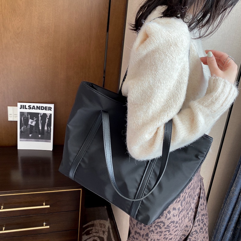 Túi tote xách tay đeo vai IELGY sức chứa lớn bằng nylon thời trang thường ngày dành cho nữ