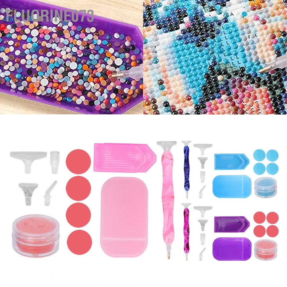 Fluorine073 Công cụ vẽ tranh Rhinestone Bộ dụng móng nghệ thuật chấm bút không trượt Pad phụ kiện sơn