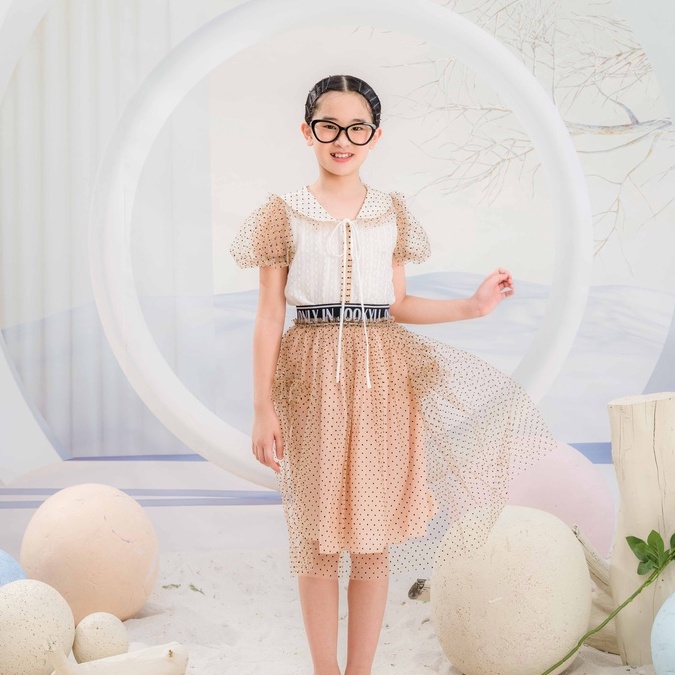 Chân váy JOOKYLI bé gái voan xếp lớp 31G0973