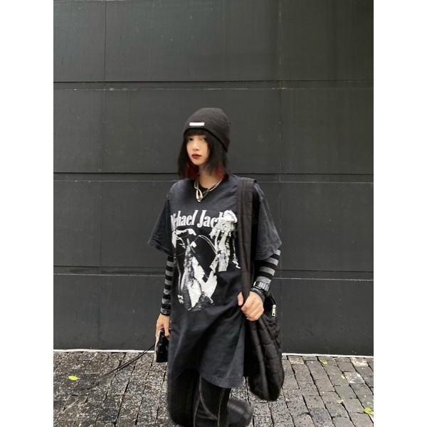 Áo thun wash in hình cổ điển  - Michael Jackson