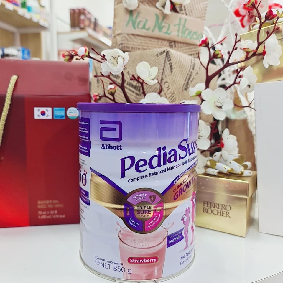 Sữa Pediasure vị dâu 850g nắp tím của Úc